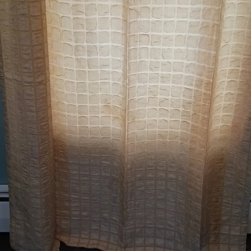 Curtains Vintage Handmade Textured Yellow Fabric MCM
